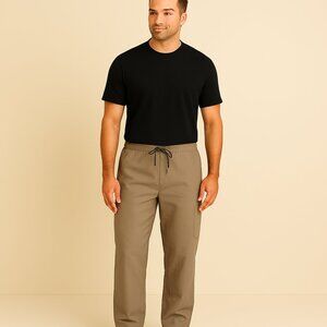 L.O.G.G. Sport Men's Casual Beige Drawstring Waist Cargo Pant Size XL